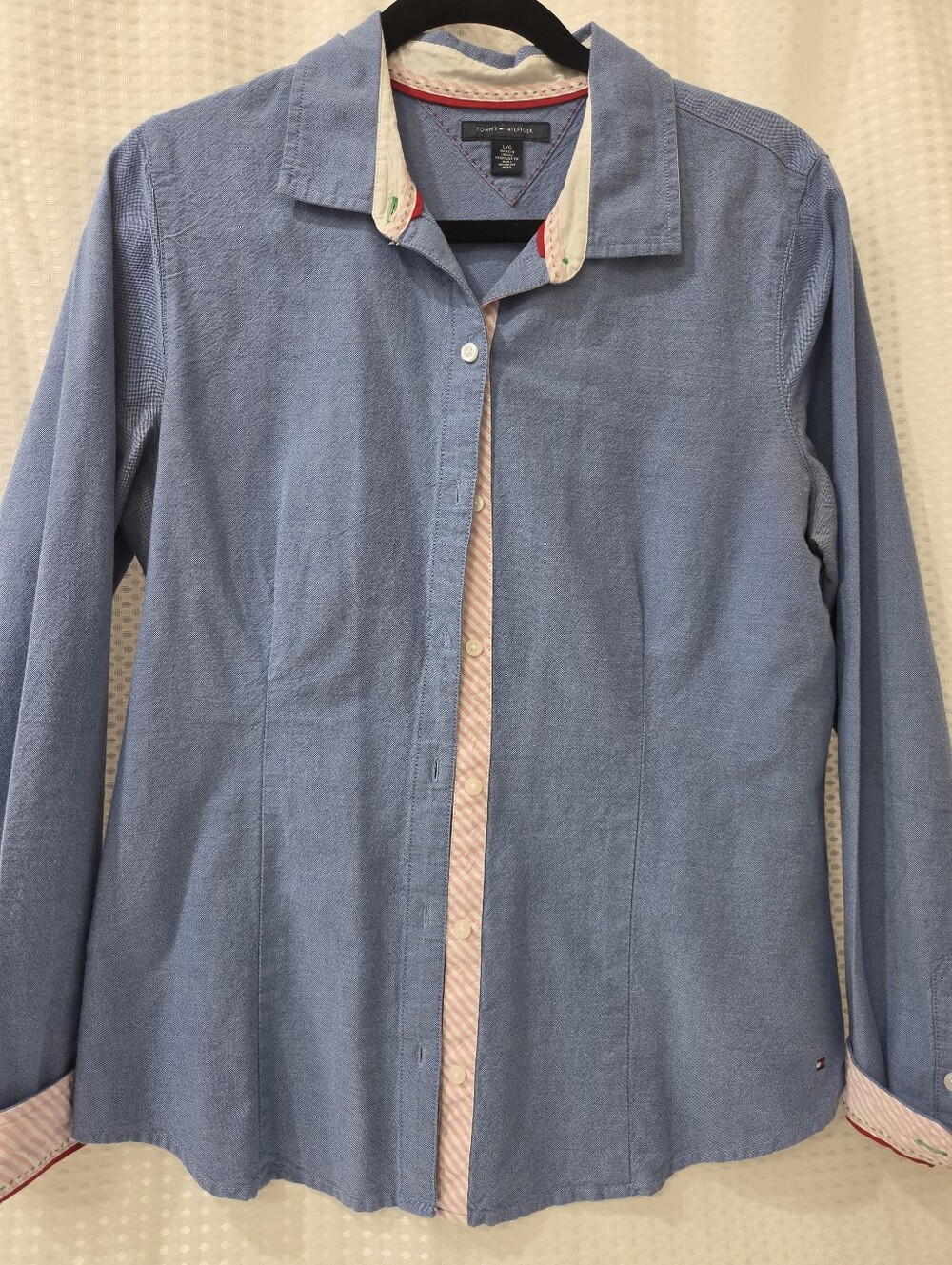 ​Tommy Hilfiger Blue Chambray Button Down Shirt Large Preppy Grandpacore Coastal